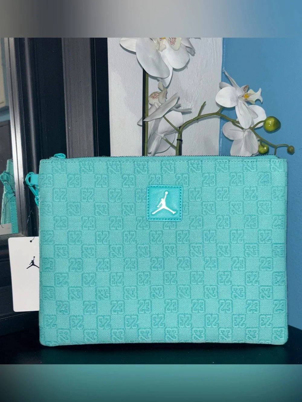 Jordan Turquoise Embossed Pouch Clutch - Jordan